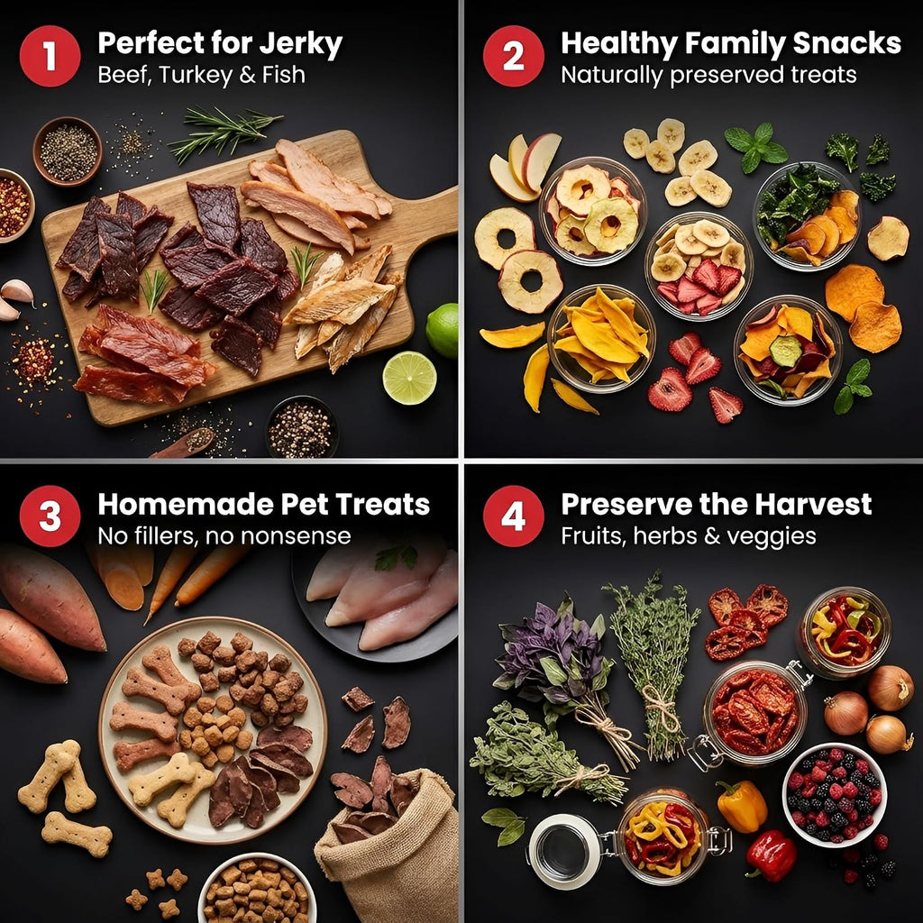 Magic Mill Premium DualZone Food Dehydrator, 16 Stainless Steel Trays with French Doors, Independent Temp Control, Rear Fan, Keep Warm Mode, for Jerky, Fruit, Veggies, Dog Treats, Meal Prep