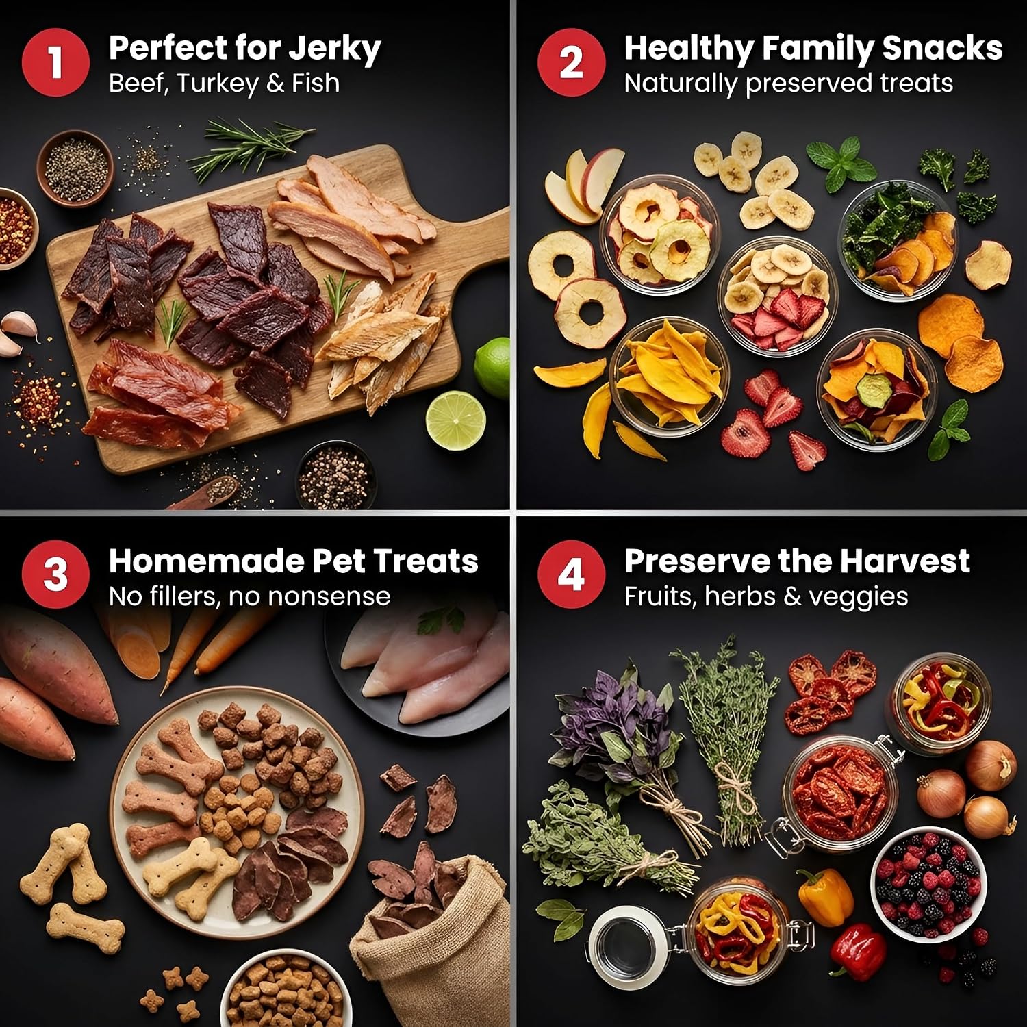 Magic Mill Premium DualZone Food Dehydrator, 16 Stainless Steel Trays with French Doors, Independent Temp Control, Rear Fan, Keep Warm Mode, for Jerky, Fruit, Veggies, Dog Treats, Meal Prep