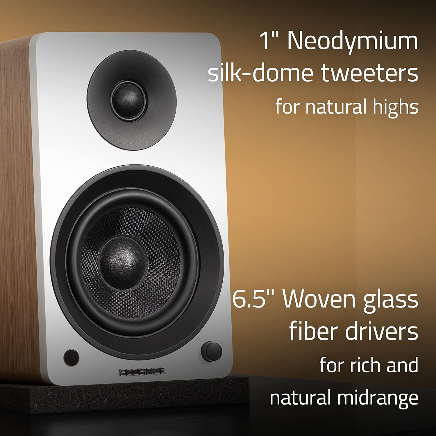 Fluance RT81+ Elite Vinyl Turntable (White) and Ai61 6.5' Stereo Bookshelf Speakers (White Walnut) Bundle: High Fidelity Sound, Detailed Audio Reproduction, Seamless Integration