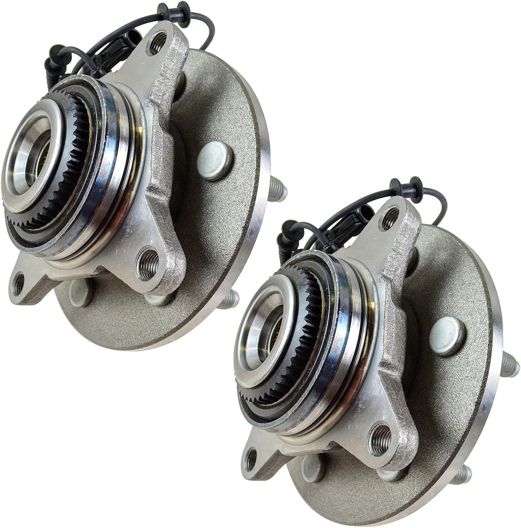 TRQ Front Left and Right Wheel Bearing and Hub Assembly Set 2 Piece Compatible with 2005 Ford F-150 4WD from 11/29/04 Production 6 Lug Wheels 06-07 F-150 4WD 08 F-150 AWD 06-08 Lincoln Mark LT 4WD