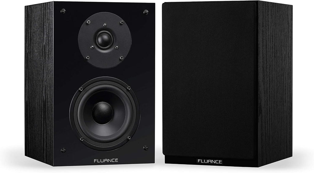 Fluance Elite High Definition 2-Way Bookshelf Surround Sound Speakers for 2-Channel Stereo Listening or Home Theater System - Black Ash/Pair (SX6-BK)