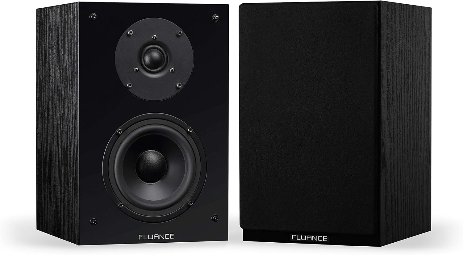 Fluance Elite High Definition 2-Way Bookshelf Surround Sound Speakers for 2-Channel Stereo Listening or Home Theater System - Black Ash/Pair (SX6-BK)