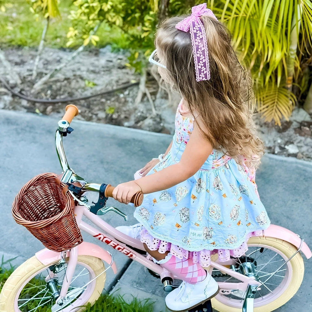 ACEGER Retro Princess Kids Bike with Basket for 3-12 Years Old Girls, Included Coaster Brake & Caliper Brake, 14 16 18 Inch with Training Wheels, 20 Inch with Kickstand, Vintage Bicycle for Gifts.