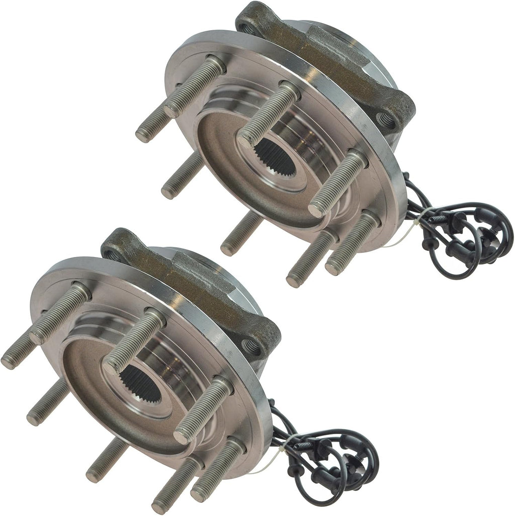 TRQ 2 Piece Front Wheel Bearing & Hub Assembly Set Compatible with 2012-2013 Ram 2500 2012-2014 3500