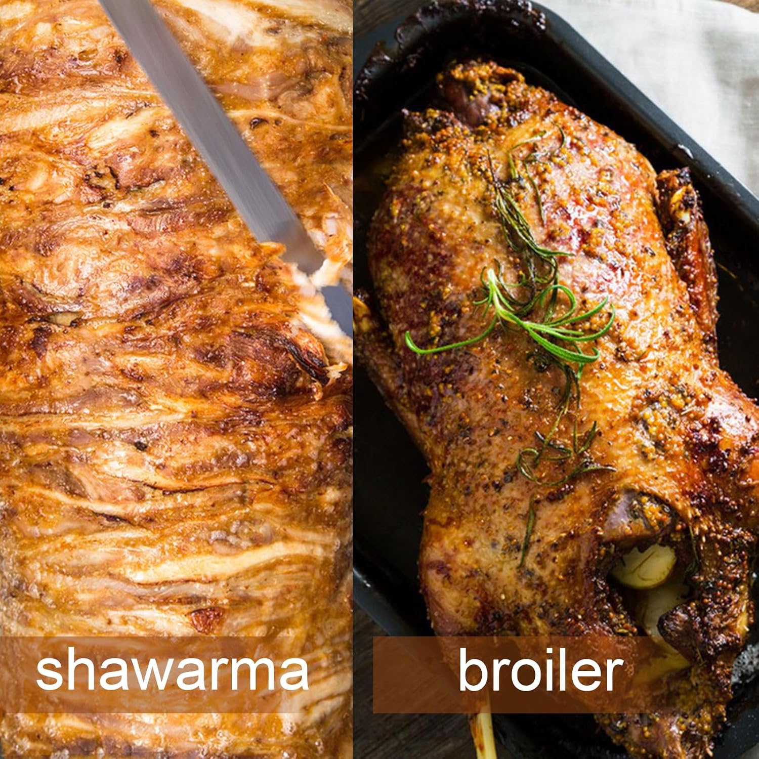 Electric Vertical Rotisserie Shawarma Broiler Kebab Grill Machine Al Pastor Rotating Grill with Temperature Chime,(Patented Product)