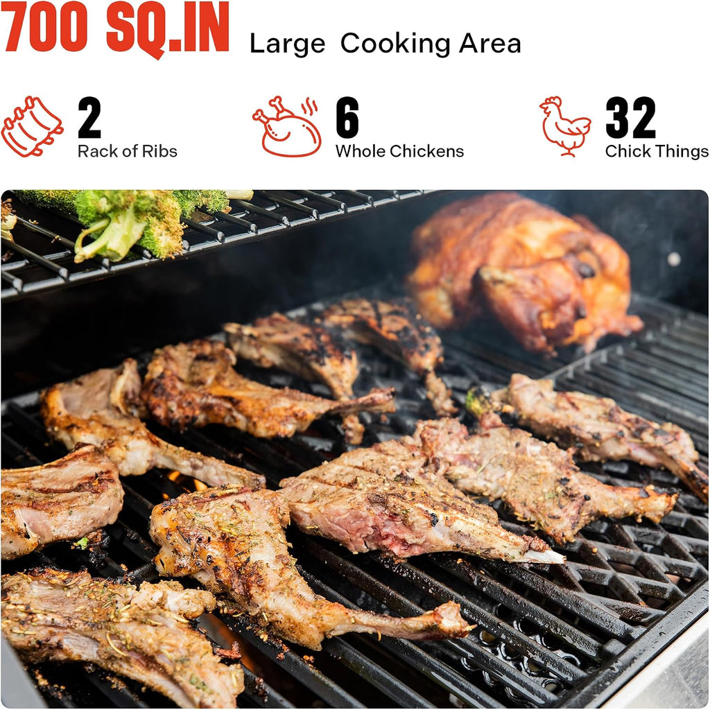 Monument Grills Larger Convertible 4-Burner Natural Gas Grill Stainless Steel Cabinet Style Propane Grills with Rotisserie Kit(2 items)