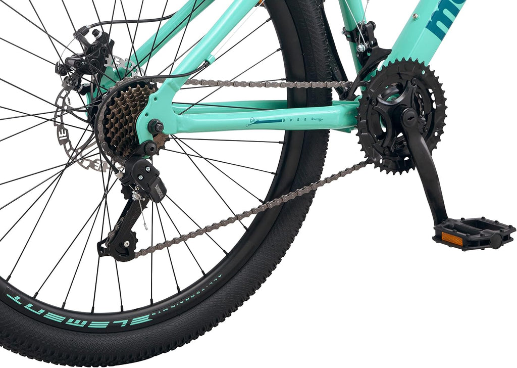 Mongoose Grafton Mountain Bike, 21 Speed, Aluminum Frame, Knobby Mountain Tires, Suspension Fork, Trigger Shifters, Mechanical Disc Brakes | Trigger Shifter, Aluminum Frame, Front Suspension