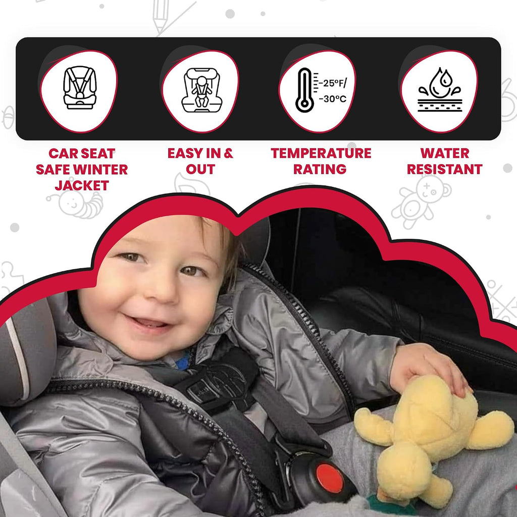 ONE KID The Road Coat Down | Car Seat Safe Winter Jacket | Crash Tested | Unisex | 12 Months-8 Years