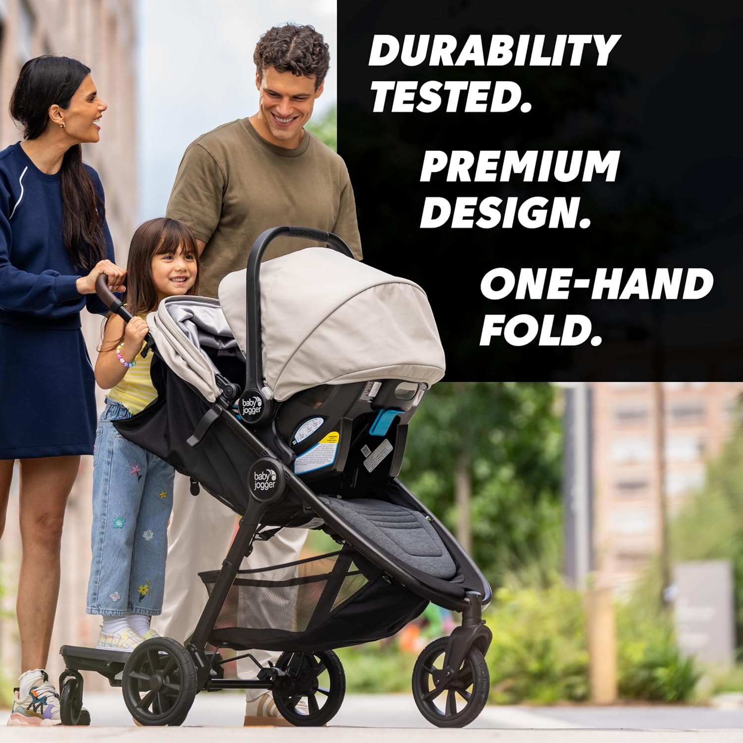 Baby Jogger City mini GT3 Travel System – Car Seat Stroller Combo with All-Terrain Stroller with Forever Air Rubber Tires and All-Wheel Suspension, and City GO 2 FR-Free Infant Car Seat