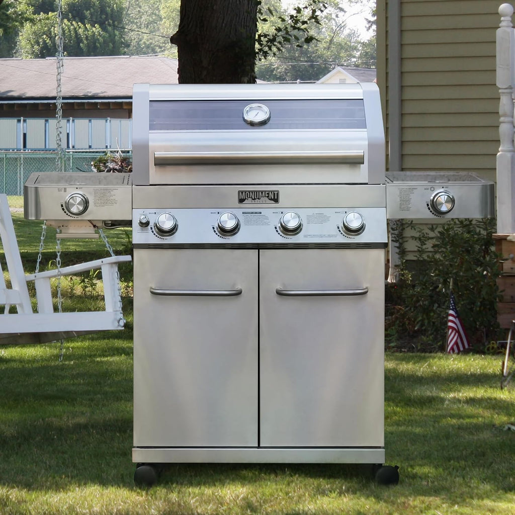 Monument Grills 35633 Propane Grill with Grill Cover Bundle (2 Items)