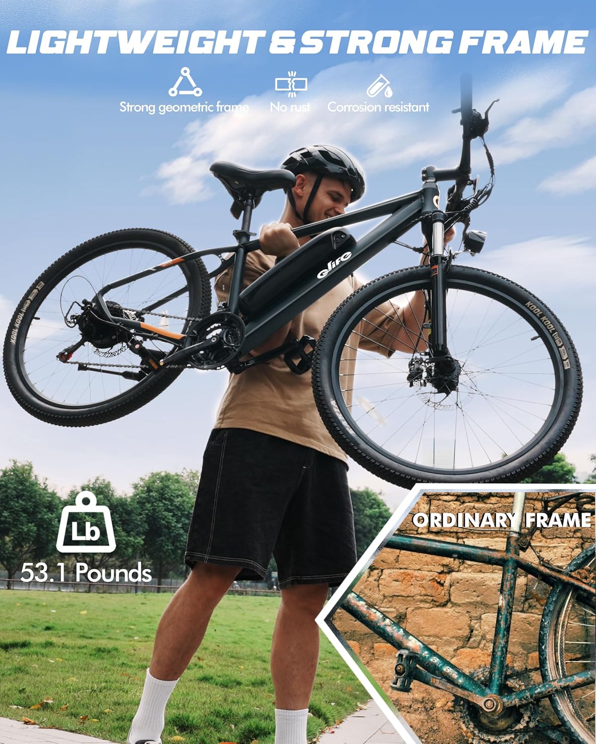 Qlife Electric Bike for Adults/Teens Racer-28MPH 21-Speed Peak 1200W Brushless Motor Adult Electric Bicycles, 48V 10.4Ah Removable Battery Mountain Ebike, Up to 55 Miles, 27.5X2.1 Tire E Bike