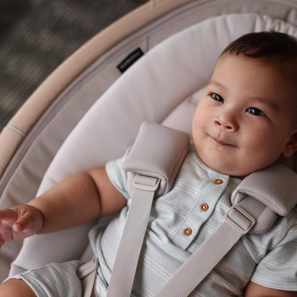 Maxi-Cosi Cassia Smart Baby Swing for Infants, Portable Foldable Swing with Music, 360 Rotation, 5 Speeds, 12 Melodies, EcoCare Fabric, Auto Motion Sensor, 2 Reclines, Classic Slate