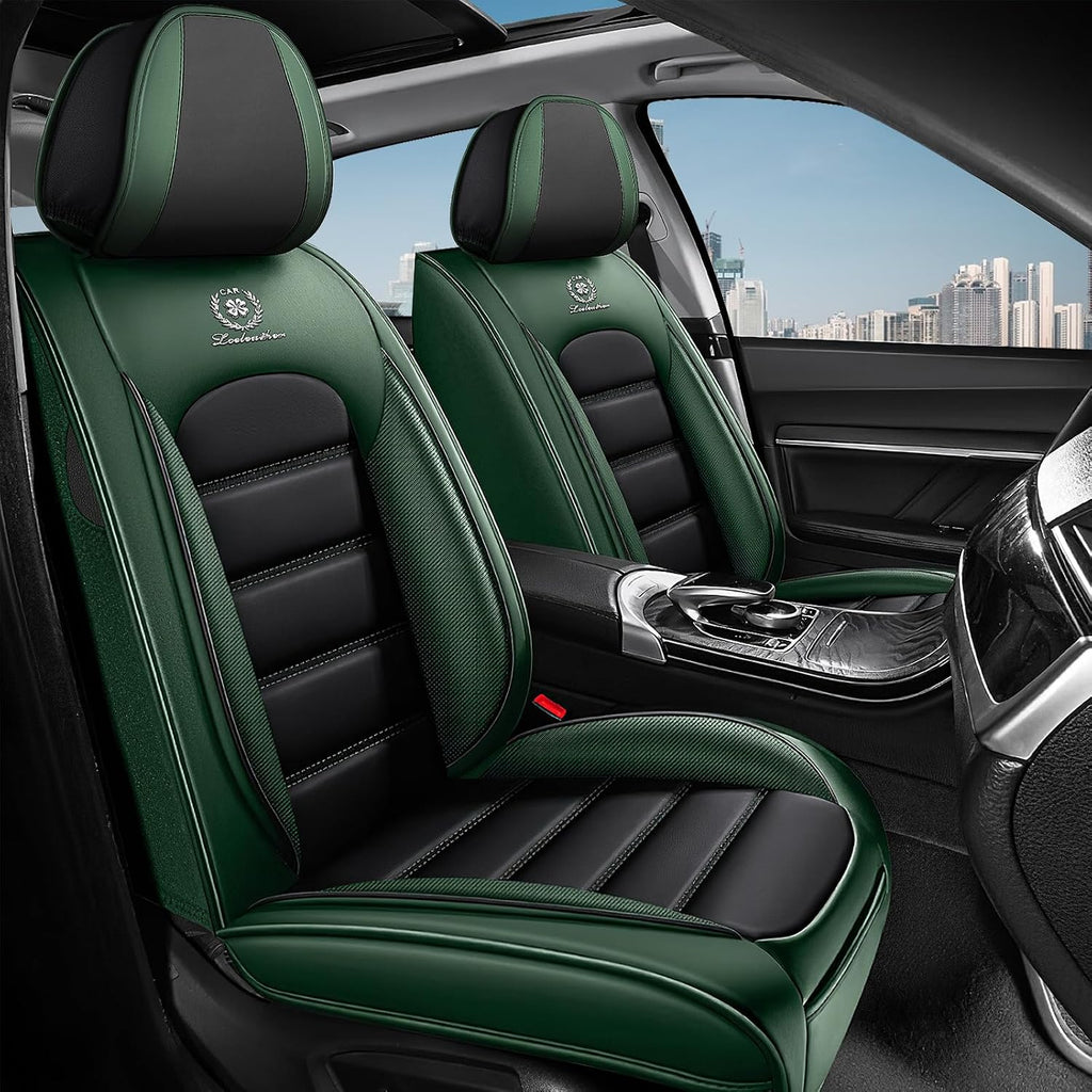 2 Seat Covers for Subaru Outback 2000-2026 Breathable Car Seat Covers,Anti-Slip Waterproof Car Seat Protectors with Airbag,Automotive Vehicle Cushion with Storage Pockets (Standard,Green)
