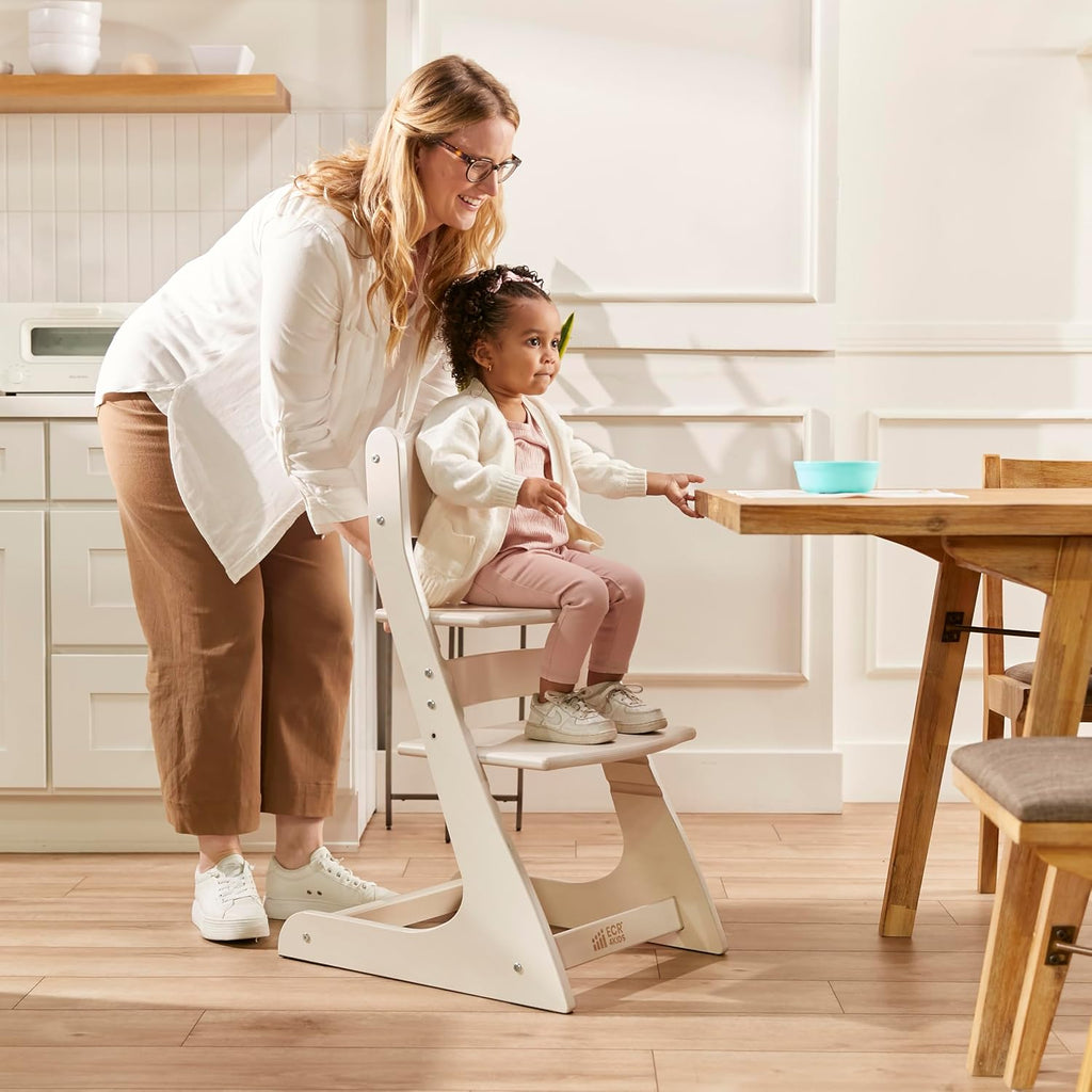 ECR4Kids Grows with Me Chair, Transitional Chair, White Wash