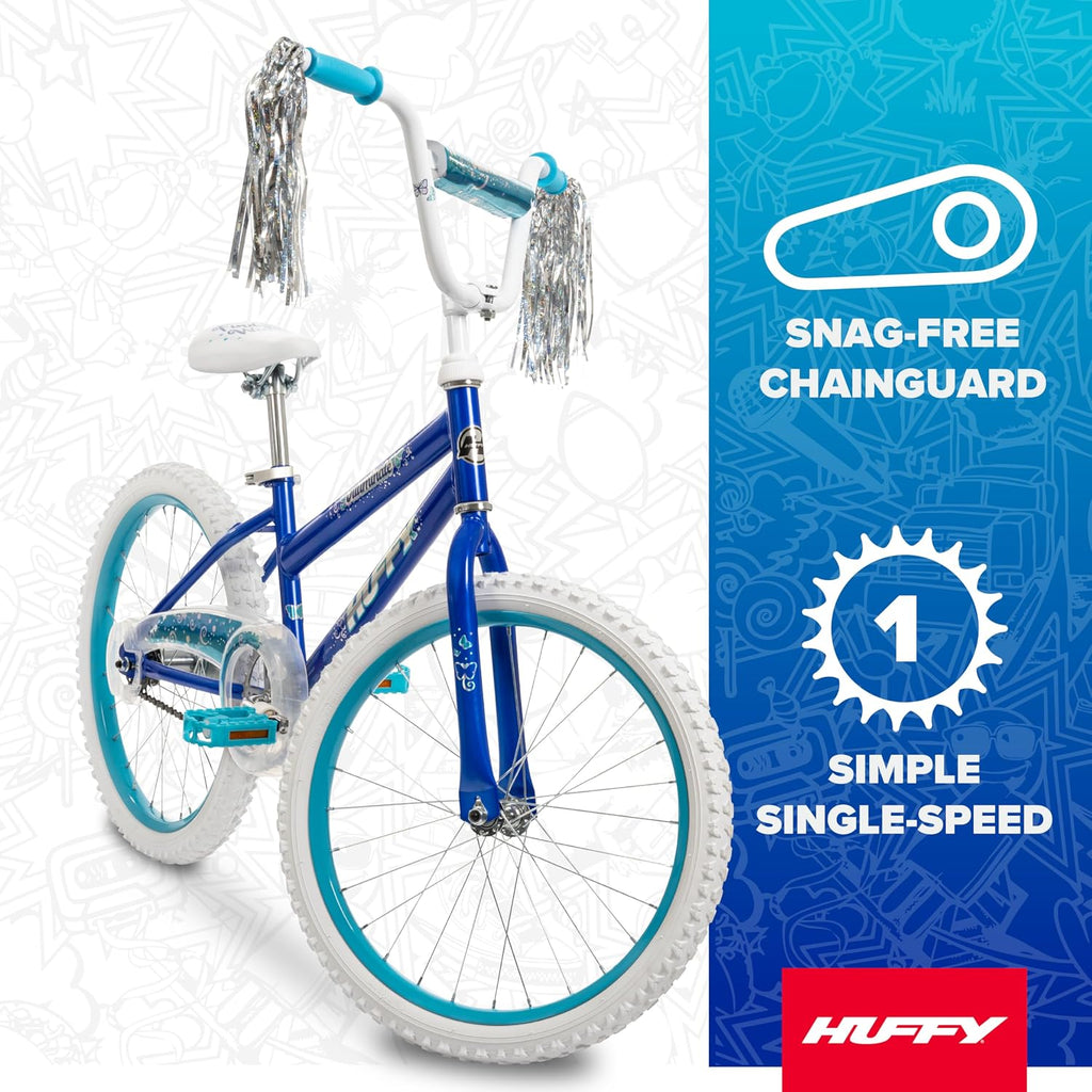 Huffy Illuminate Bike for Girls, 12/16/20 Inch Size Options, Ages 3+ Years Old, Removable Training Wheels (12' and 16' Only), Multiple Color Options, Easy Assembly, Adjustable Seat, Durable