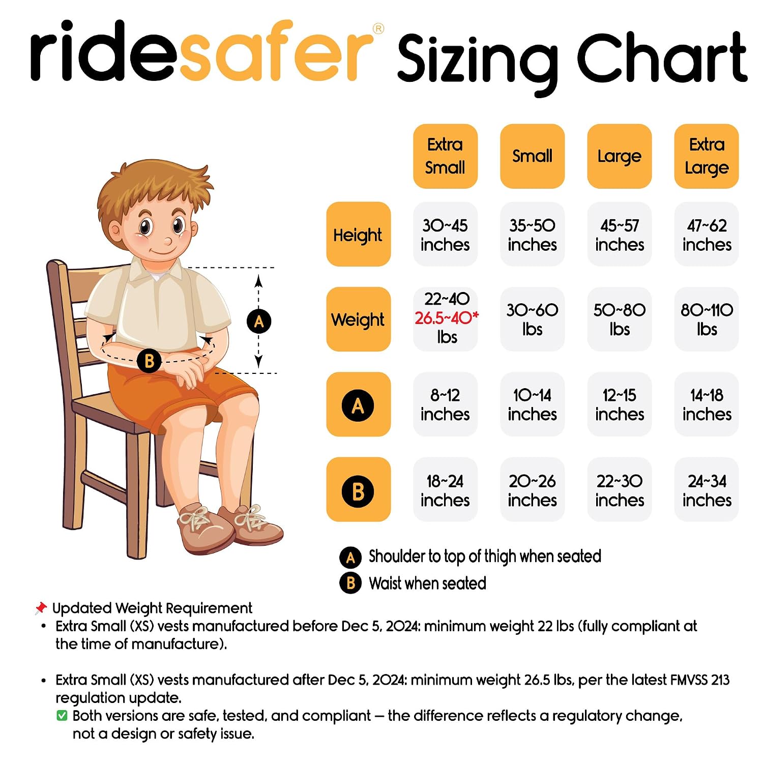 RideSafer Gen 5 - Extra Large Black, Lightweight, Compact, Portable Car Seat - Perfect for Travel and Everyday Child Safety
