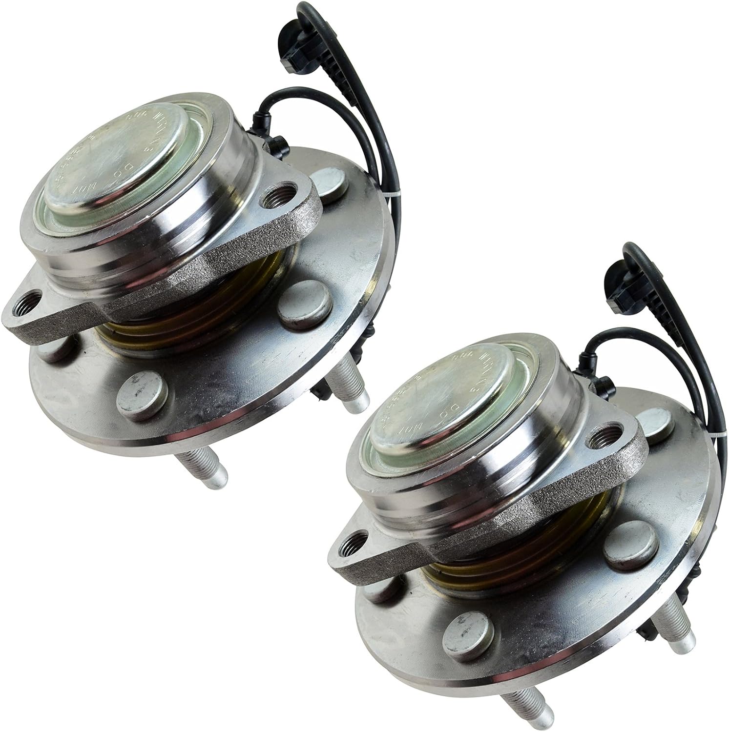 TRQ Front Left and Right Wheel Bearing and Hub Assembly 2 Piece Set for Rear Wheel Drive Models ONLY Compatible with 2007-2013 Chevrolet Silverado/Sierra 1500 2WD 2007-2014 Tahoe/Yukon/Suburban 2WD
