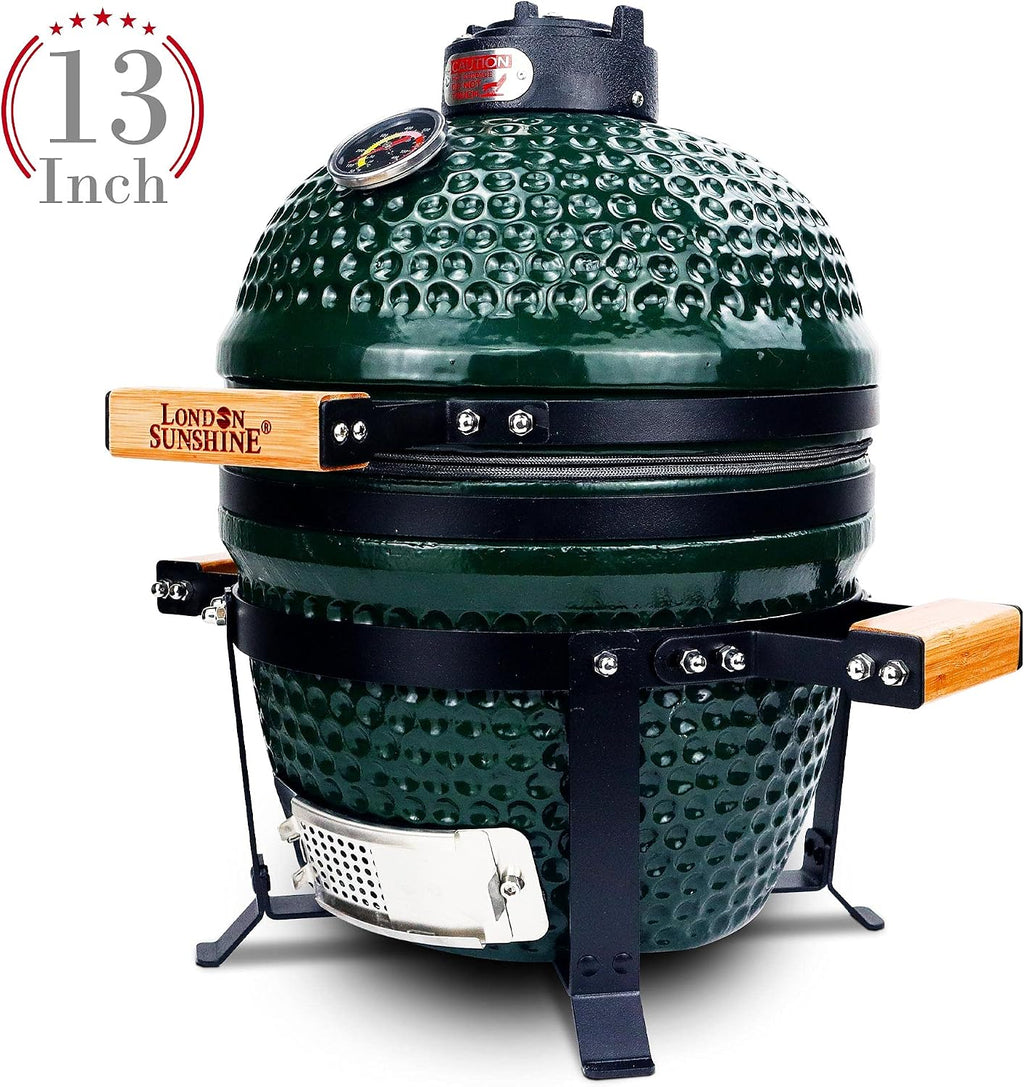London Sunshine Ceramic Charcoal BBQ Kamado Griller - Portable Tabletop The Cadet Series Smoker