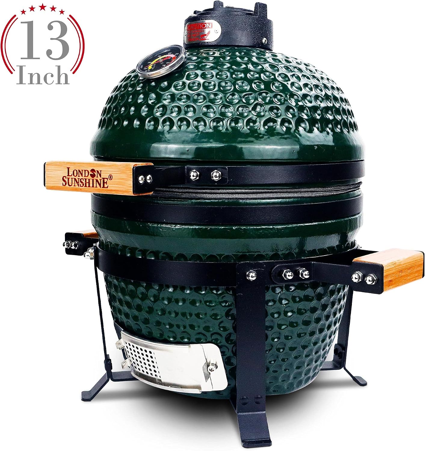 London Sunshine Ceramic Charcoal BBQ Kamado Griller - Portable Tabletop The Cadet Series Smoker