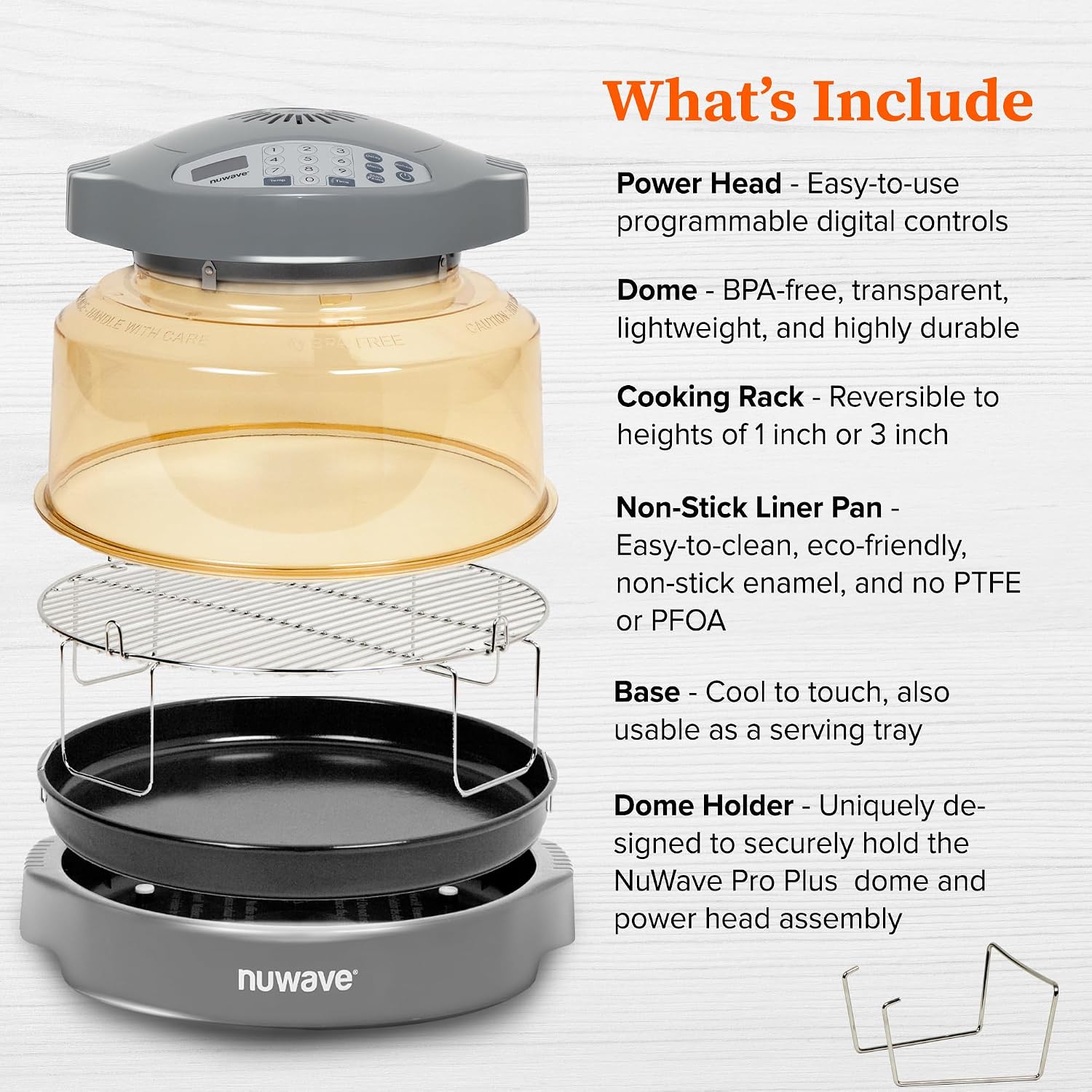 Nuwave Pro Plus 2 Infra-Red Oven, Countertop, Convection, Cook Fresh or Frozen, No Defrosting or Preheating, Cook Healthy, 360 Surround Heat, Adjustable Temps, 100 Presets, 50 Memory, Tough Power Dome