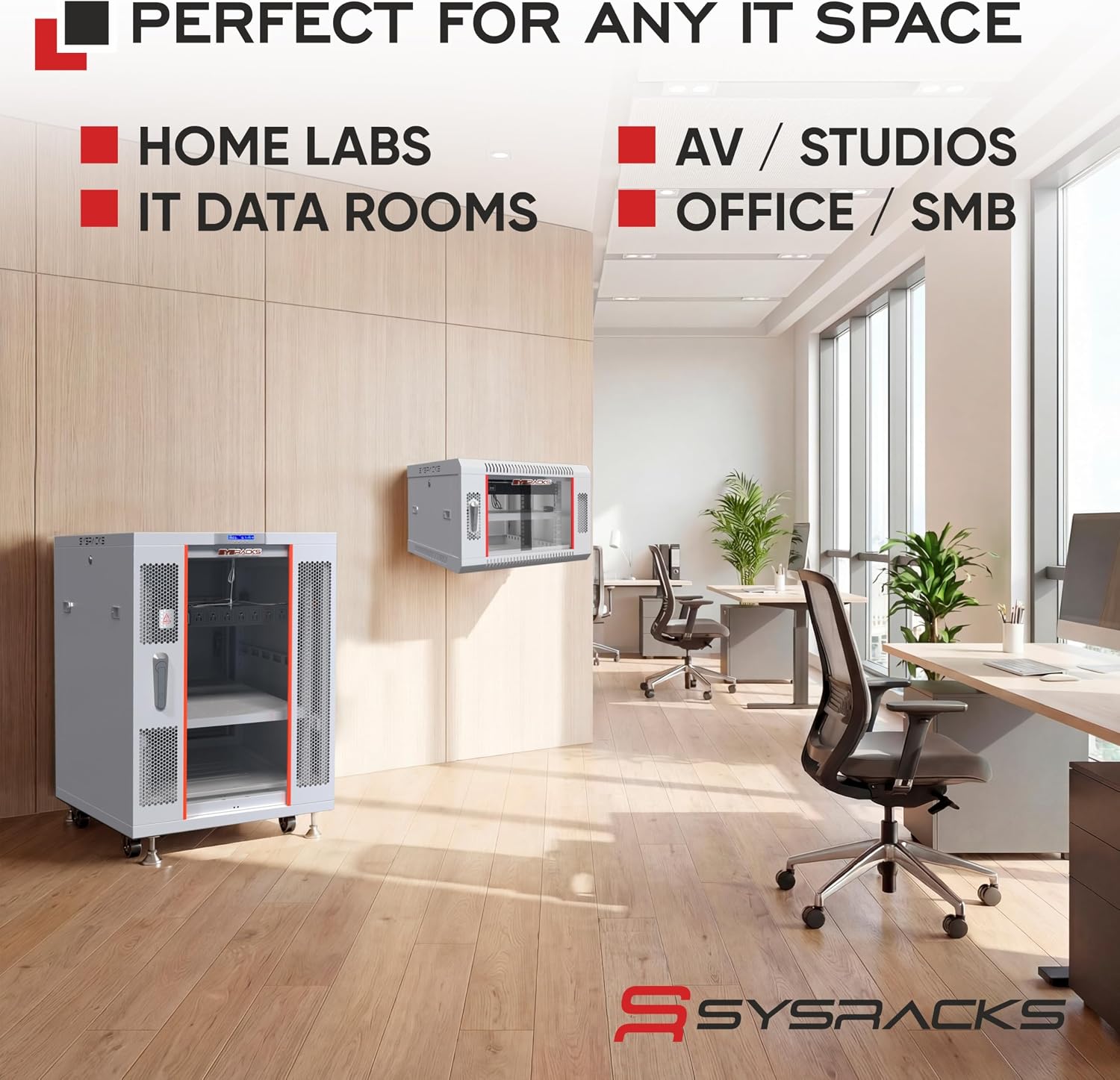 27U Server Rack Cabinet – 19' Network Rack Enclosure, 35' Deep Floor Standing Data Rack with Locking Glass Door, Cooling Fans, PDU & Shelf for Servers, Switches and Patch Panels