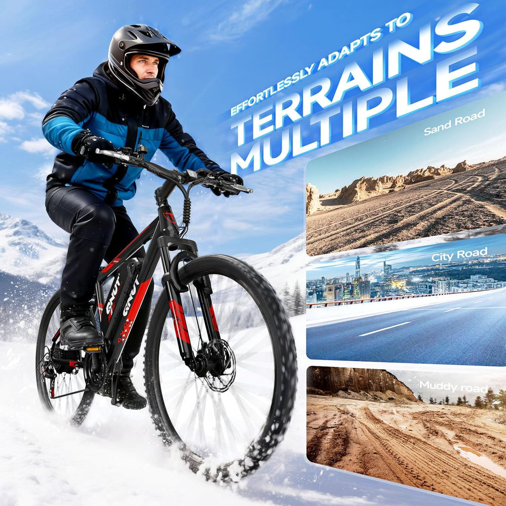 QNUT Electric Bike for Adults with Peak 1000W Motor 26' Victor Mountain Lightweight Ebike, 10.4Ah/7.8Ah Removable Battery Up to 40-60 Miles, 22MPH E Bike Commuter E-MTB for Teens, UL 2849 Certified