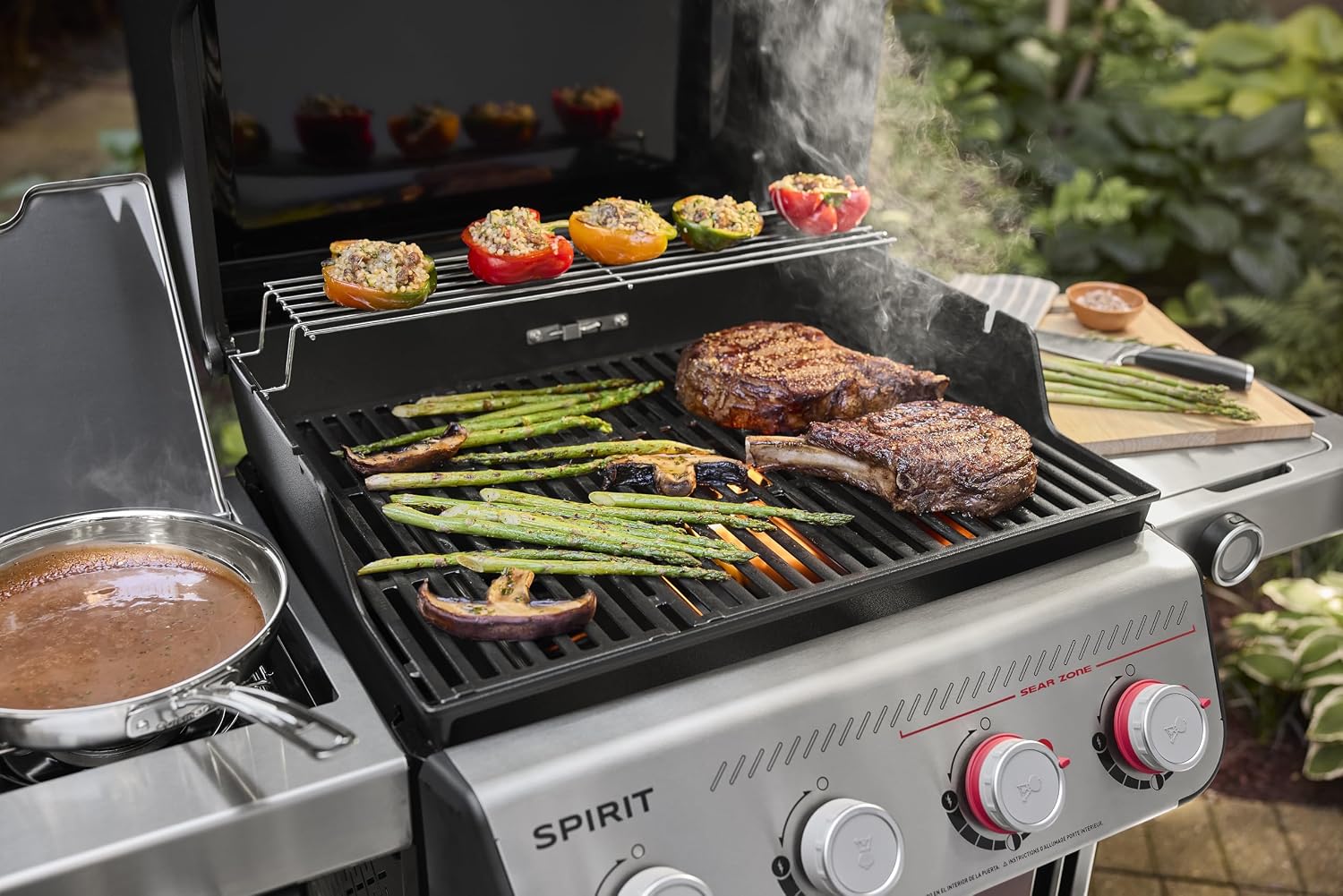 Weber Spirit EP-425 Liquid Propane Gas Grill for Outdoor Cooking and BBQ, 4 Boost Burners, Black