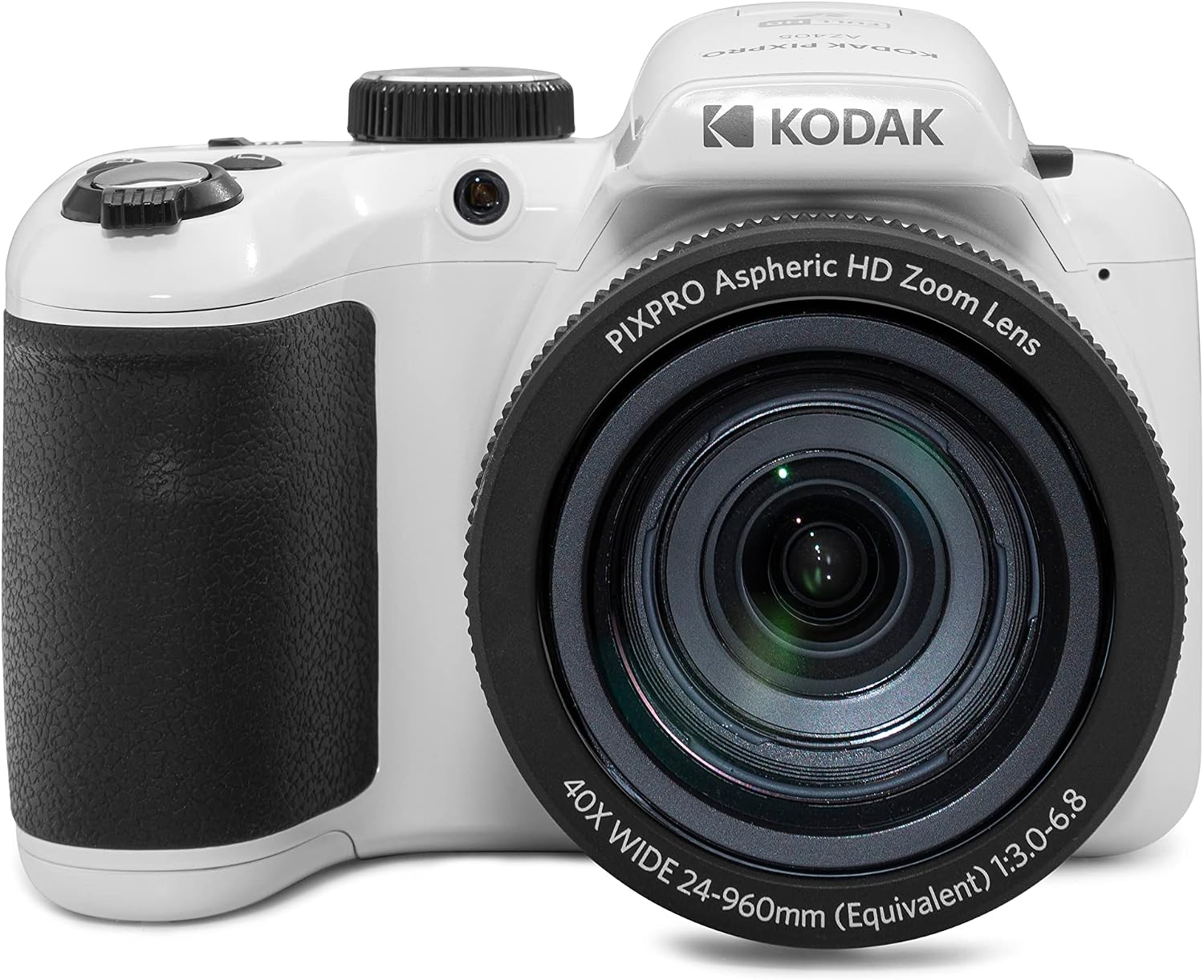 Kodak PIXPRO AZ405-WH 20MP Digital Camera 40X Optical Zoom 24mm Wide Angle Lens Optical Image Stabilization 1080P Full HD Video 3' LCD Vlogging Camera (White), Full Frame