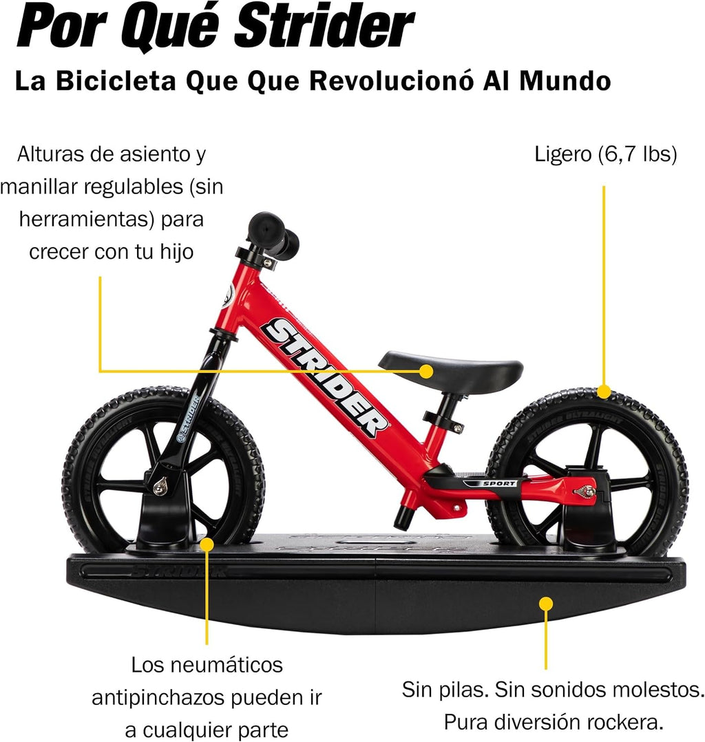 Strider Sport 2-in-1 Rocking Bike - Helps Teach Baby How to Ride a Balance Bicycle - for Kids 6 Months to 4 Years - Easy Assembly & Adjustments