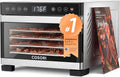 Cosori Food Dehydrator for Jerky, 176°F Temperature Control, 5 Stainless Steel Trays with 5.1 ft² Drying Space, 4 Presets, 48H Timer, for Dog Treats, Meat, Fruit, Veggies, Snacks, Bright-Silver