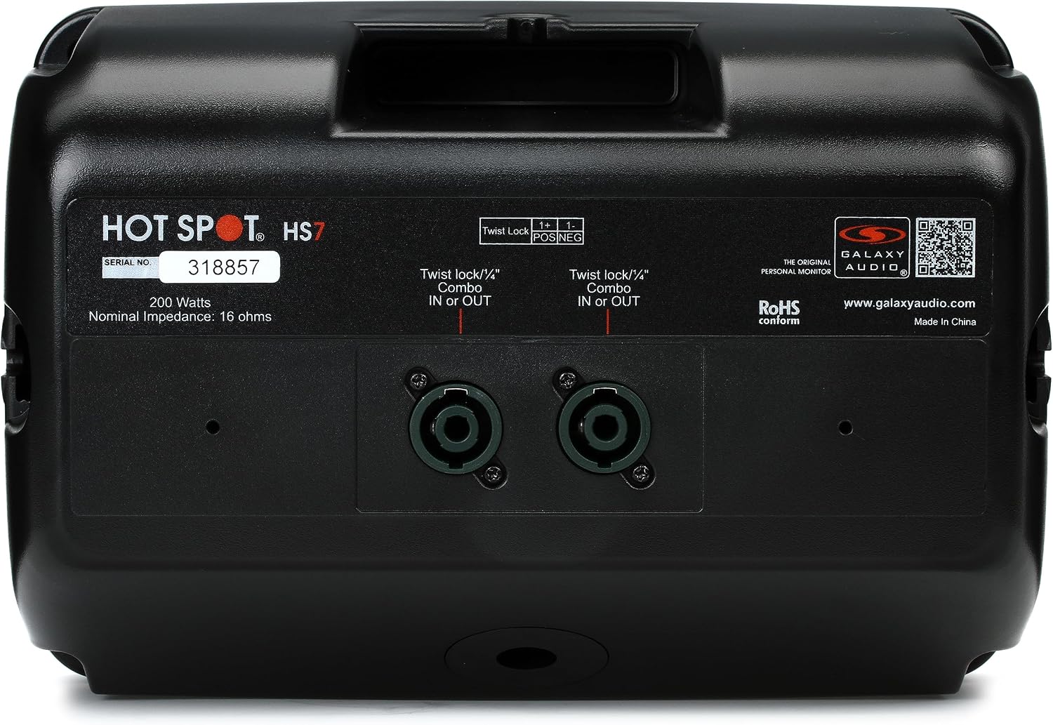 Galaxy Audio HS7 Hot Spot Personal Monitor with Volume Control Black