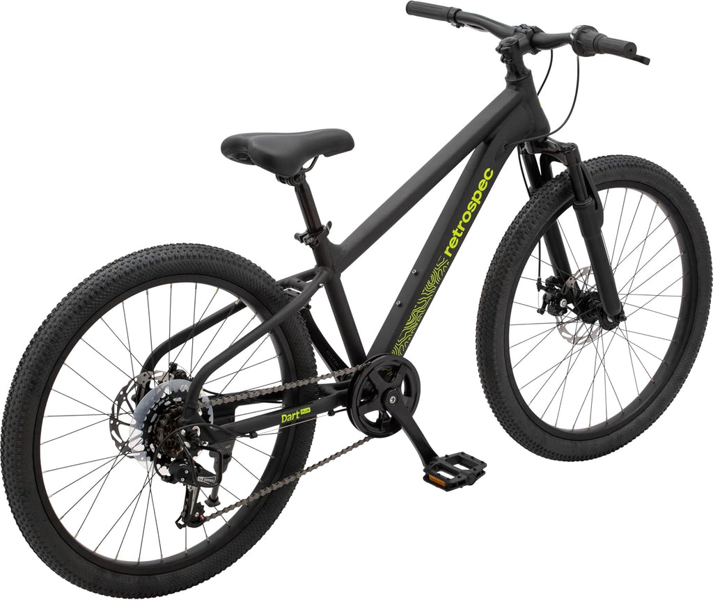 Retrospec Dart Plus 24-Inch Kids Bike, 7-Speed Aluminum Bicycle with Disc Brakes for Boys & Girls 8-11 Years Old, Lightweight Frame & Front Suspension