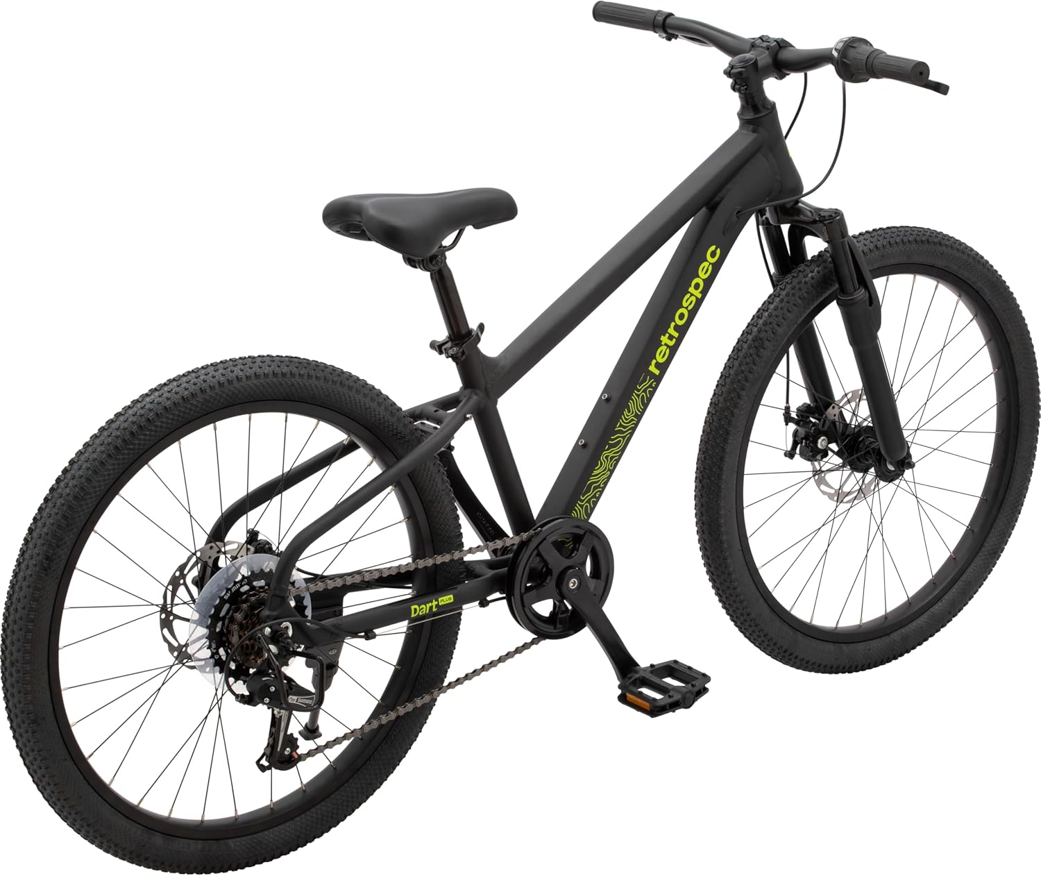 Retrospec Dart Plus 24-Inch Kids Bike, 7-Speed Aluminum Bicycle with Disc Brakes for Boys & Girls 8-11 Years Old, Lightweight Frame & Front Suspension