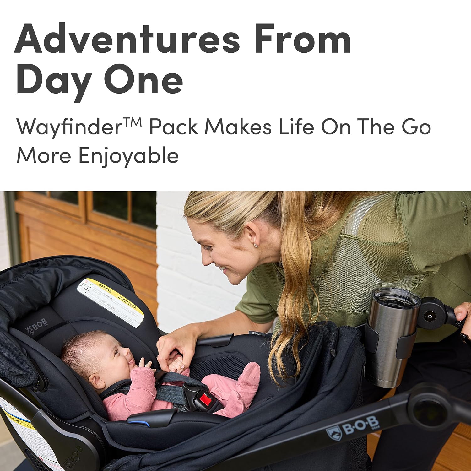 BOB Gear Wayfinder Travel System, Infant Car Seat and Stroller Combo, Nightfall
