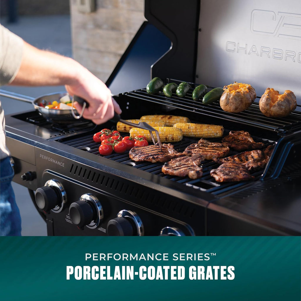 Charbroil Performance Series 4-Burner Gas Grill Cabinet with Side Burner, Black - 463253925