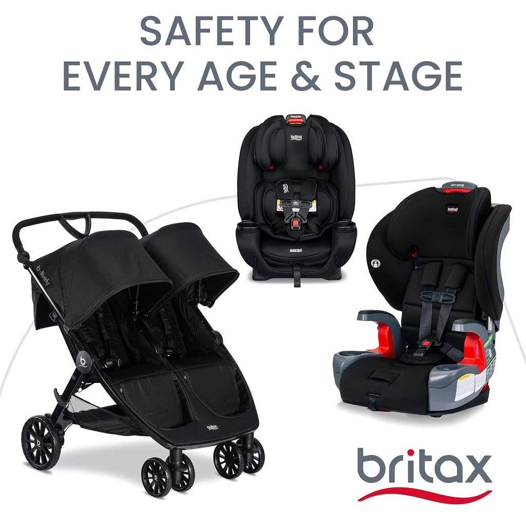 Britax Willow Brook Travel System, Car Seat Stroller Combo With Willow Infant Car Seat, Aspen Base, and Brook Stroller; ClickTight Technology, RightSize System and 4 Ways to Ride — Graphite Glacier