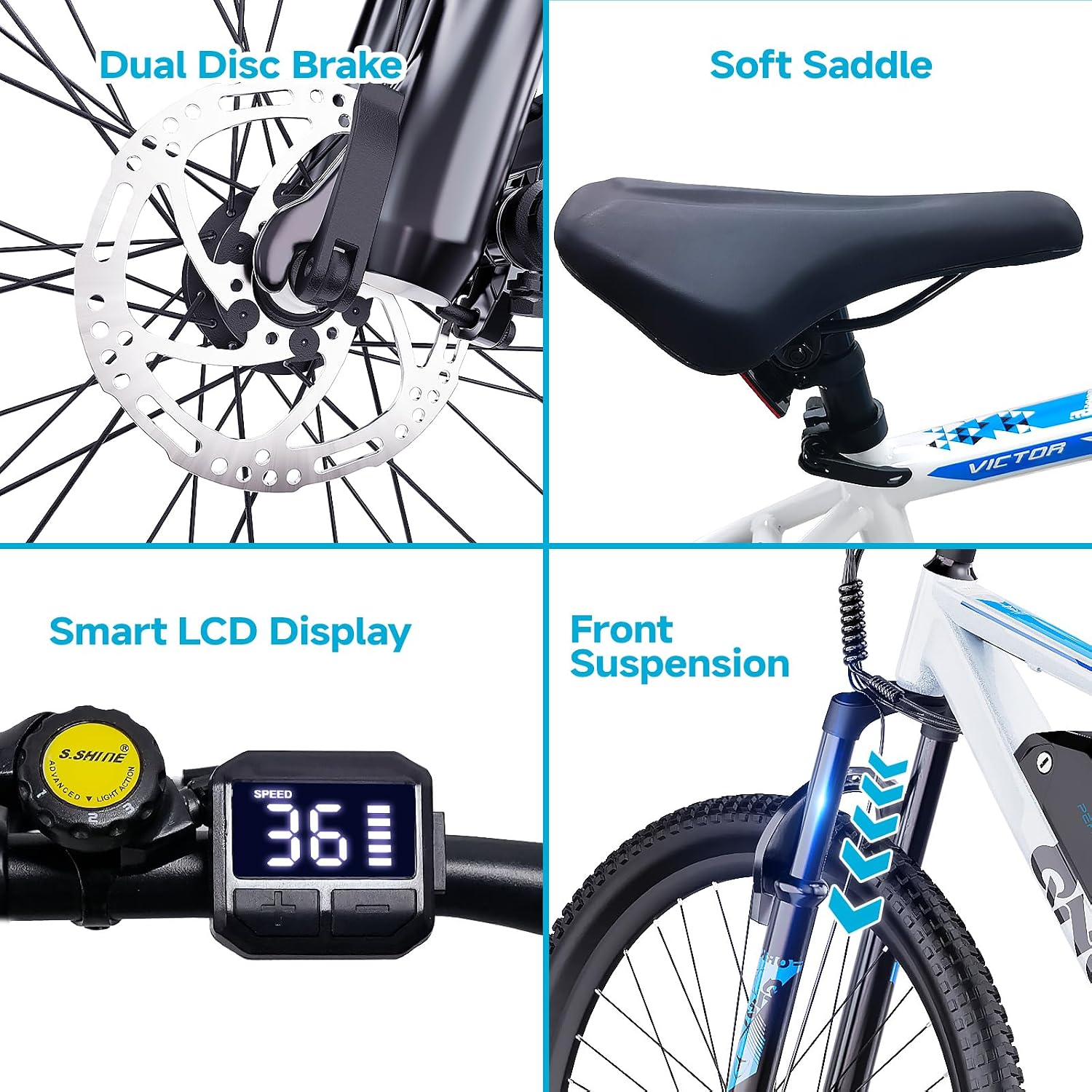 QNUT Electric Bike for Adults with Peak 1000W Motor 26' Victor Mountain Lightweight Ebike, 10.4Ah/7.8Ah Removable Battery Up to 40-60 Miles, 22MPH E Bike Commuter E-MTB for Teens, UL 2849 Certified