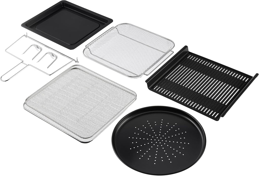GoWISE USA 25-Quart Air Fryer Oven & Professional Dehydrator with 3 Heating Elements & Rotisserie, 12 Functions, Preheat & 5 Cooking Levels – Fits 12-Inch Pizza, 11 Accessories and Stainless Steel