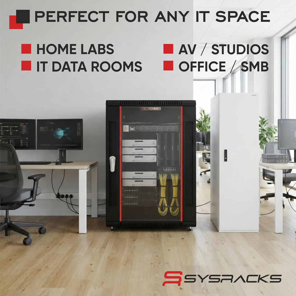 15U Wall Mount Server Rack Cabinet – 19' Network Rack Enclosure, 18' Deep Data Rack Cabinet with Fan, PDU & Shelf for IT Equipment, Switches and Patch Panel
