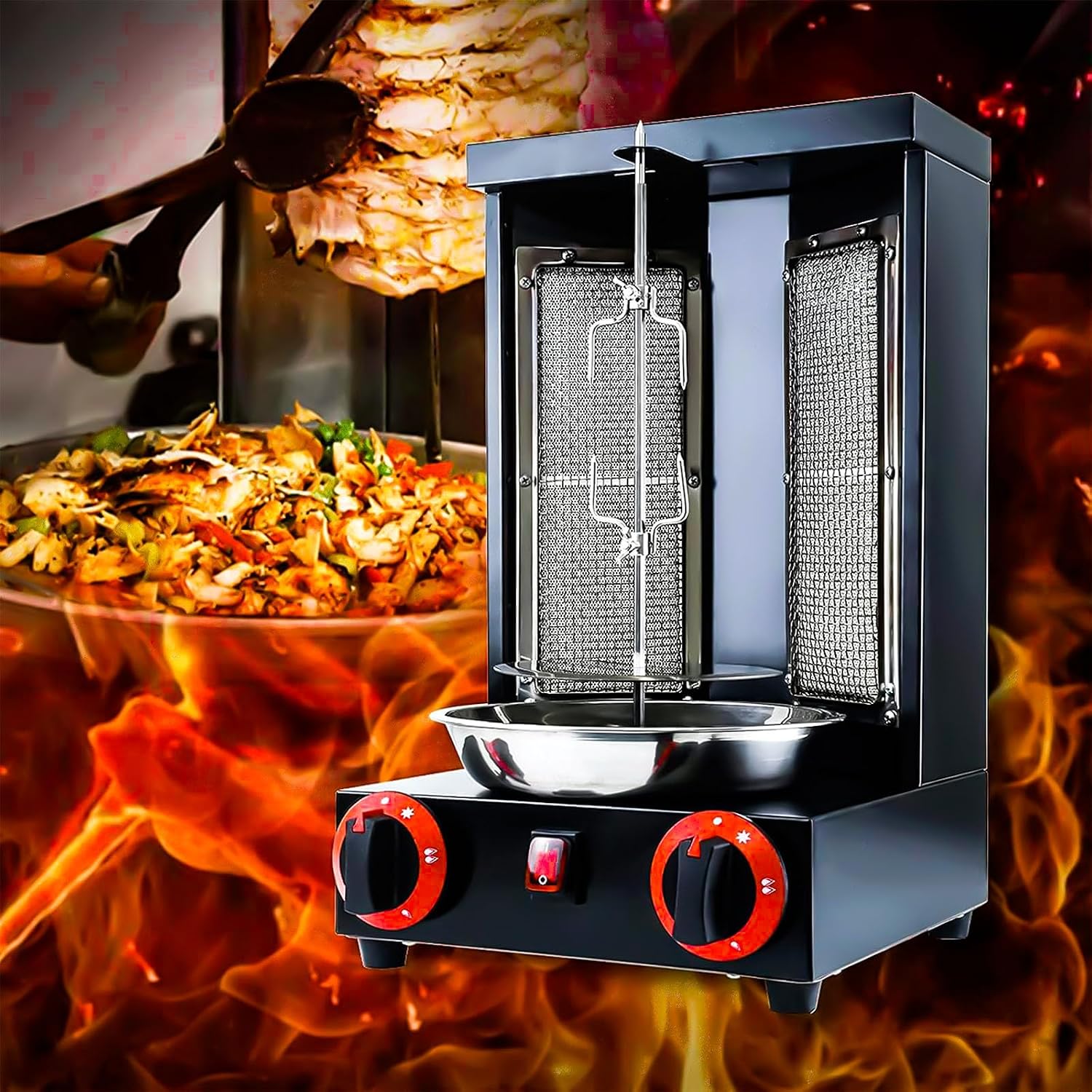 Vertical Rotisserie Shawarma Machine, Sharma Machine, Trompo Para Tacos Al Pastor rotating grill, Shawarma Grill, Rotisserie Oven, Rostizador De Pollo Giratorio, Chicken Rotisserie Machine