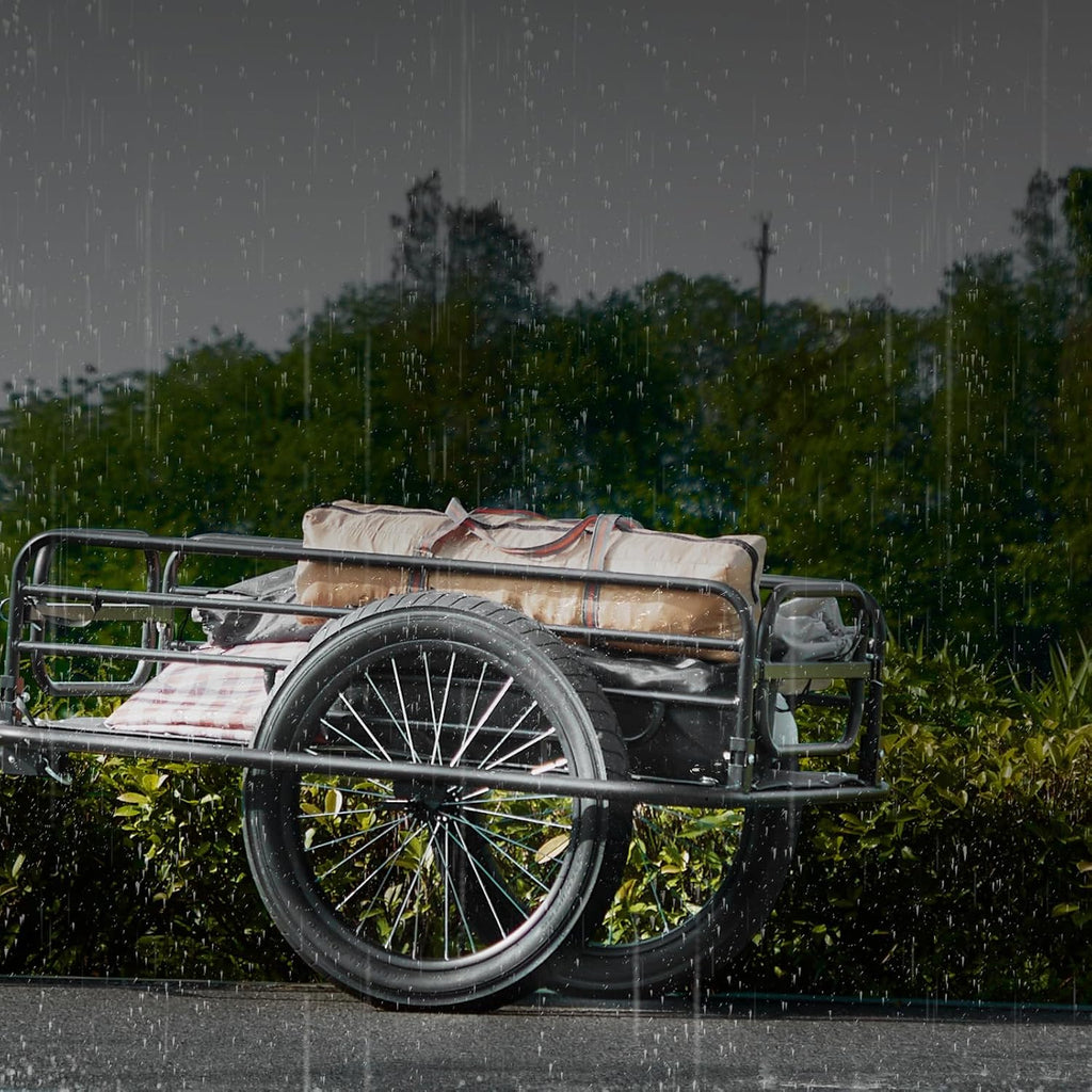 VEVOR Bike Cargo Trailer, 70/275 lbs Load Capacity, Foldable Compact Storage & Quick Release with Universal Hitch, 20' Wheels, Fits Most Bike Wheels, Carbon Steel Frame, Heavy-Duty Bicycle Wagon Cart
