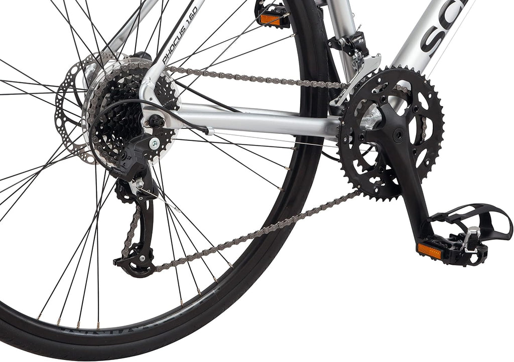Schwinn Phocus 1.6 Disc Road Bike, 700c Bike for Men and Women, 16-Speed Road Bicycle, Lightweight Aluminum Frame, Alloy Carbon Fork, Disc Brakes, Aerodynamic Riding Position, Bikes for Adults