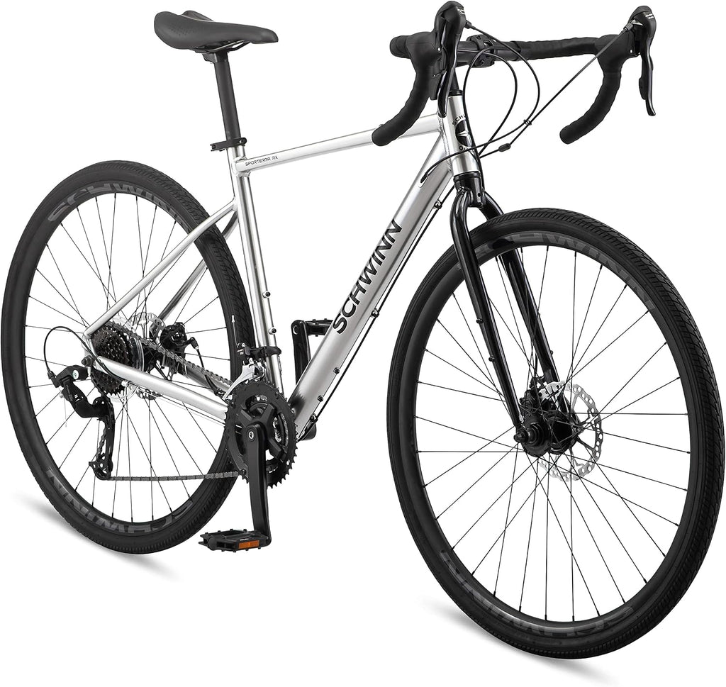 Schwinn Sporterra RX Gravel Bike, 700c Mens and Womens Bike, 14-Speed Drop Bar Gravel Bicycle, Mechanical Disc Brakes, Rigid Fork, Aerodynamic Riding Position, Quick Release Seat Post, Adult Bicycle | Drop Bar, Gravel Bicycle, Rigid Fork