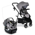 Britax Willow Brook Travel System, Car Seat Stroller Combo With Willow Infant Car Seat, Aspen Base, and Brook Stroller; ClickTight Technology, RightSize System and 4 Ways to Ride — Graphite Glacier