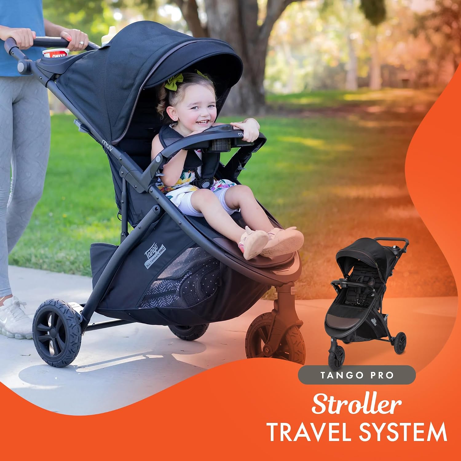 Baby Trend Tango Pro Baby Stroller with Ally 35 Infant Car Seat, Adjustable Canopy, Storage Basket & Cup Holders, Uptown Brown – Lightweight & Foldable Travel System for Toddlers & Infants
