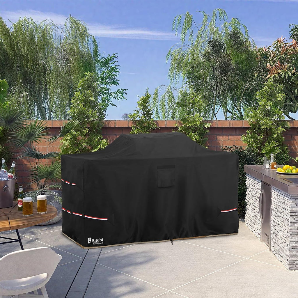 Bitubi 78 Inch Island Grill Cover - 600D Heavy Duty Waterproof All Weather Protection Extra Large Grill Cover,Black