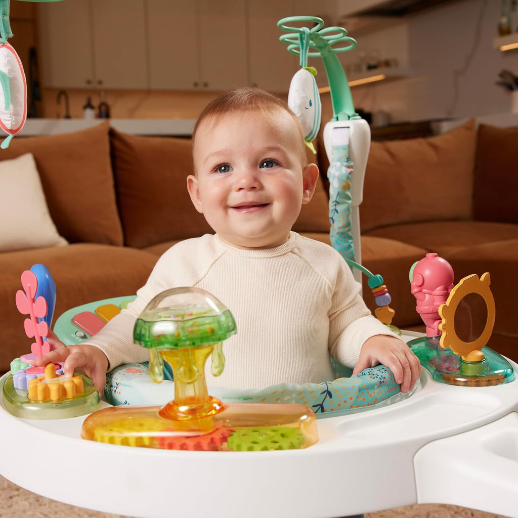 Infantino Magic Motion Activity Jumper, Under the Sea Baby Jumper with 360° Seat, Removable Piano, Lights & Music, Adjustable Height Activity Center, Motor Skills and Sensory Play, Ages 4+ Months