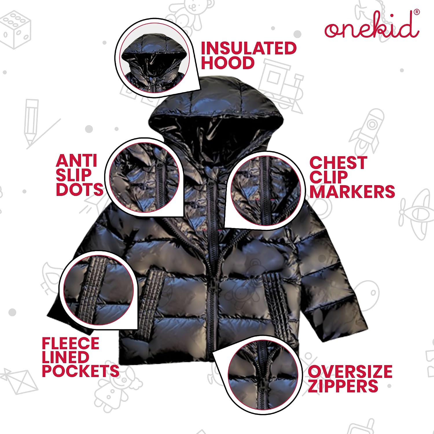 ONE KID The Road Coat Down | Car Seat Safe Winter Jacket | Crash Tested | Unisex | 12 Months-8 Years