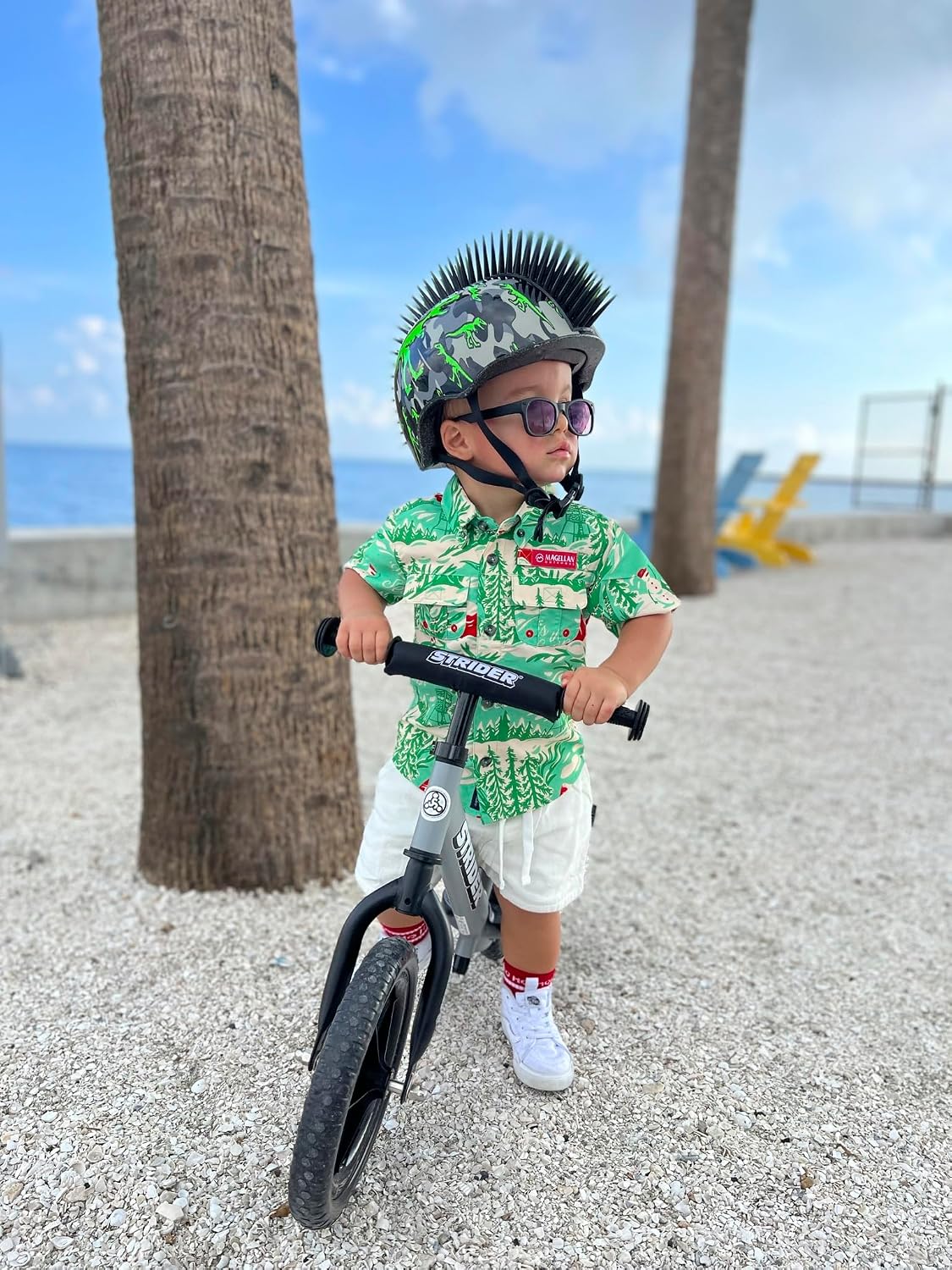 Strider 12' Sport Bike - No Pedal Balance Bicycle for Kids 1 to 4 Years - Includes Safety Pad, Padded Seat, Mini Grips & Flat-Free Tires - Tool-Free Assembly & Adjustments