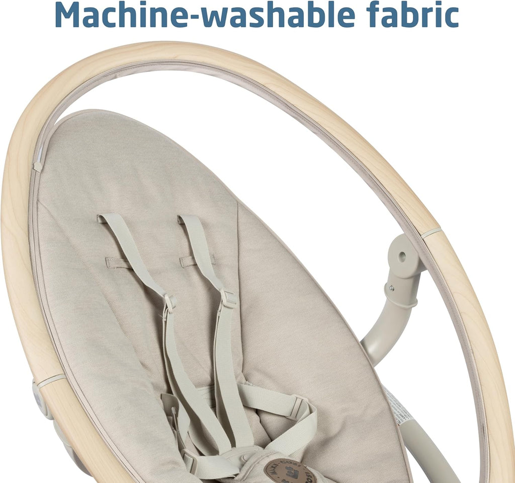 Maxi-Cosi Cassia Baby Swings for Infants: Smart Portable Baby Swing with Music, Lightweight & Foldable Baby Swing, 360 Rotation Infant Swing, Classic Oat